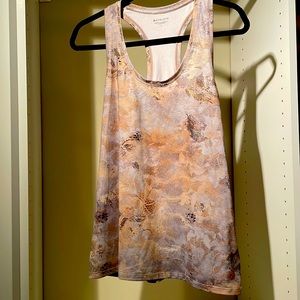 Athleta pastel patterned tank with bronze detailing